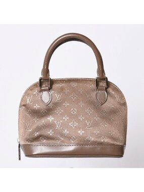 Louis Vuitton Monogram Satin Little Alma Beige Silver Handbag